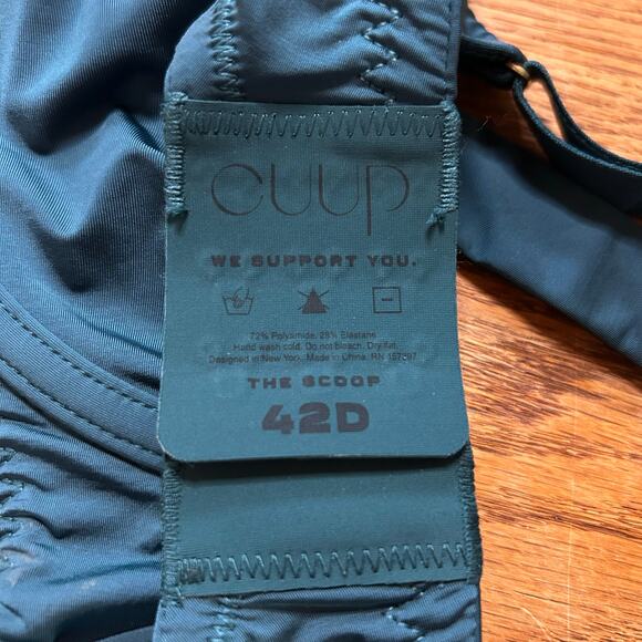 CUUP Bra 42D The Scoop Underwire Blue Casual Everyday Adjustable Back Closure - Picture 3 of 4